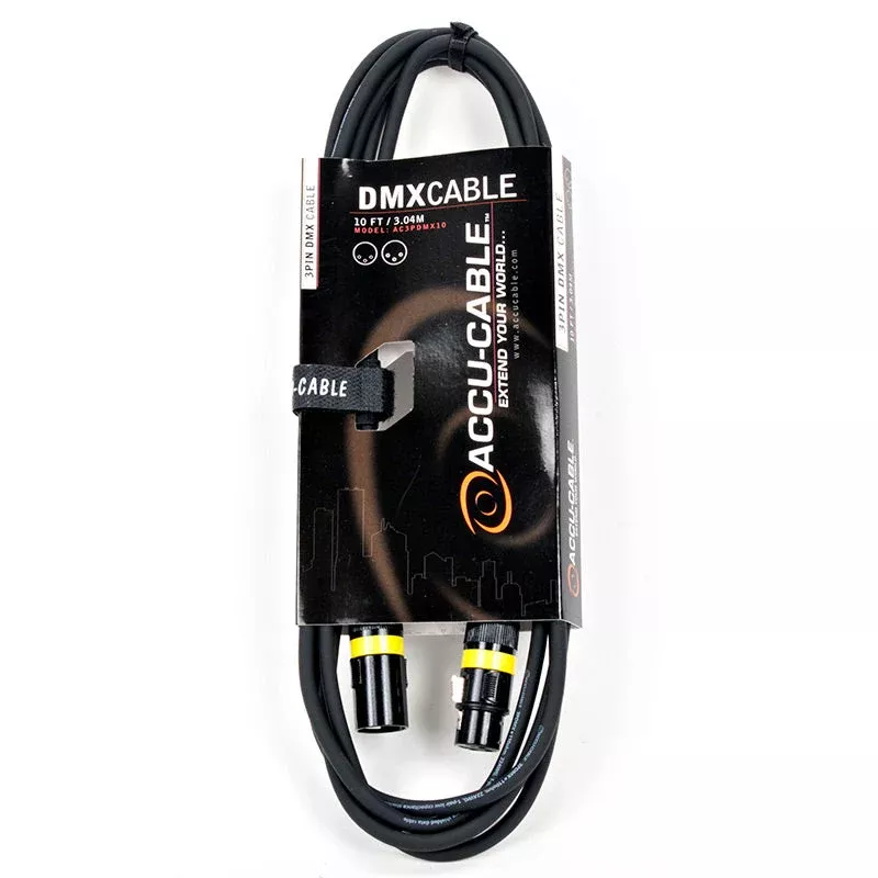 Accu-Cable AC3PDMX10, 10 Ft 3 Pin DMX Cable