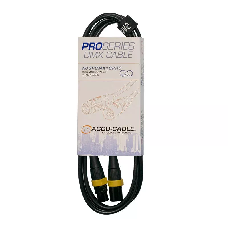 Accu-Cable AC3PDMX10PRO, 10 Ft 3 Pin DMX Pro Cable
