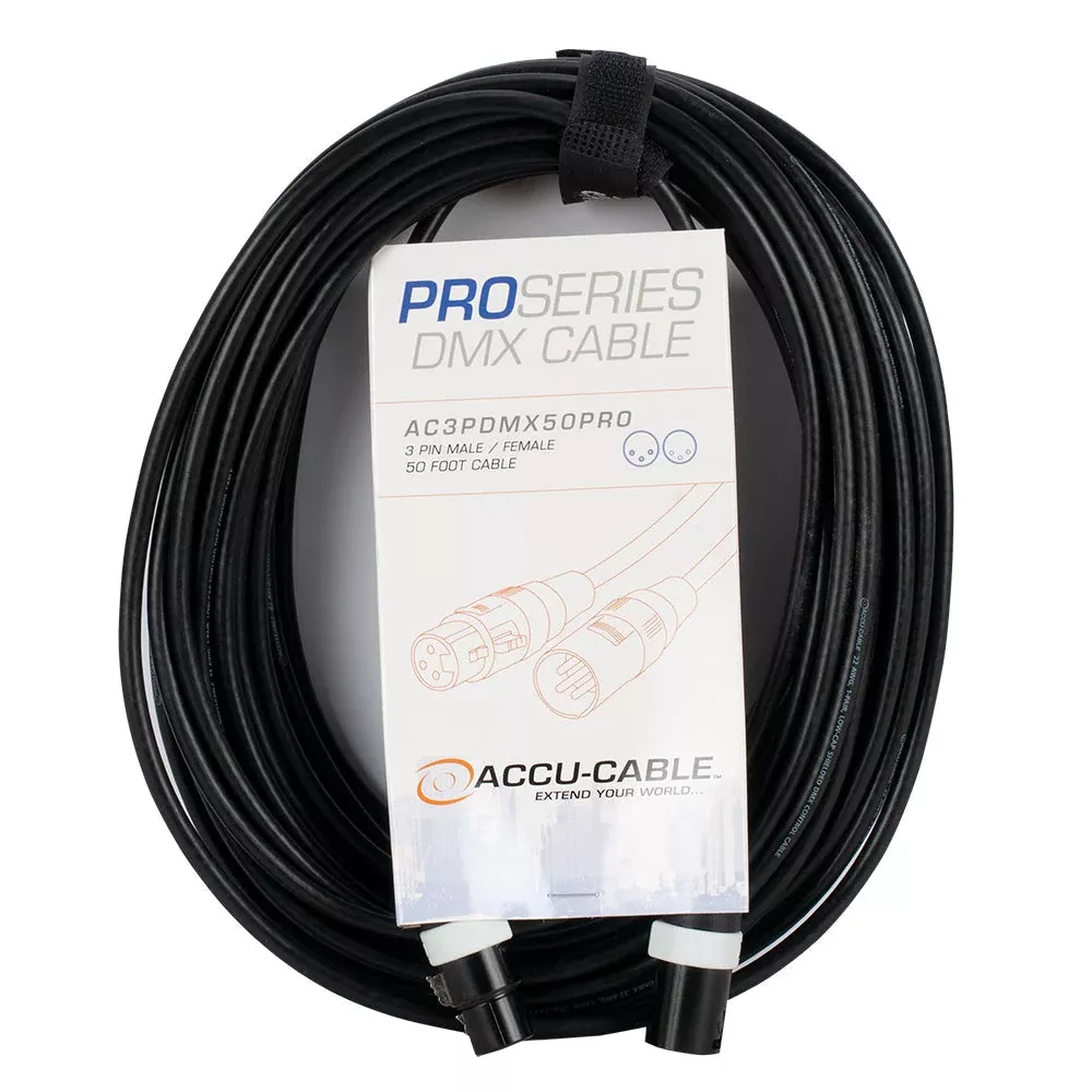 Accu-Cable AC3PDMX50PRO, 50 Ft 3 Pin DMX Pro Cable