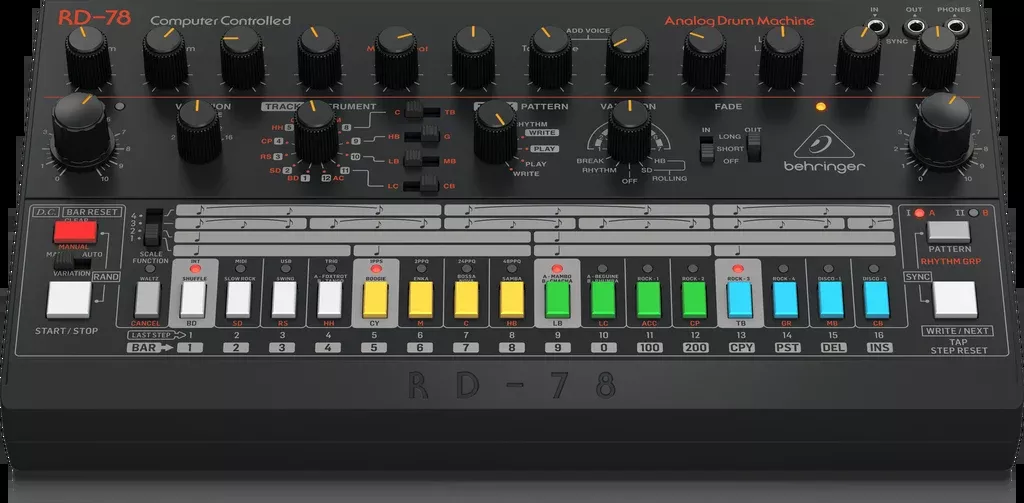 Behringer RD-78 Classic Analog Drum Machine with 15 Drum Sounds