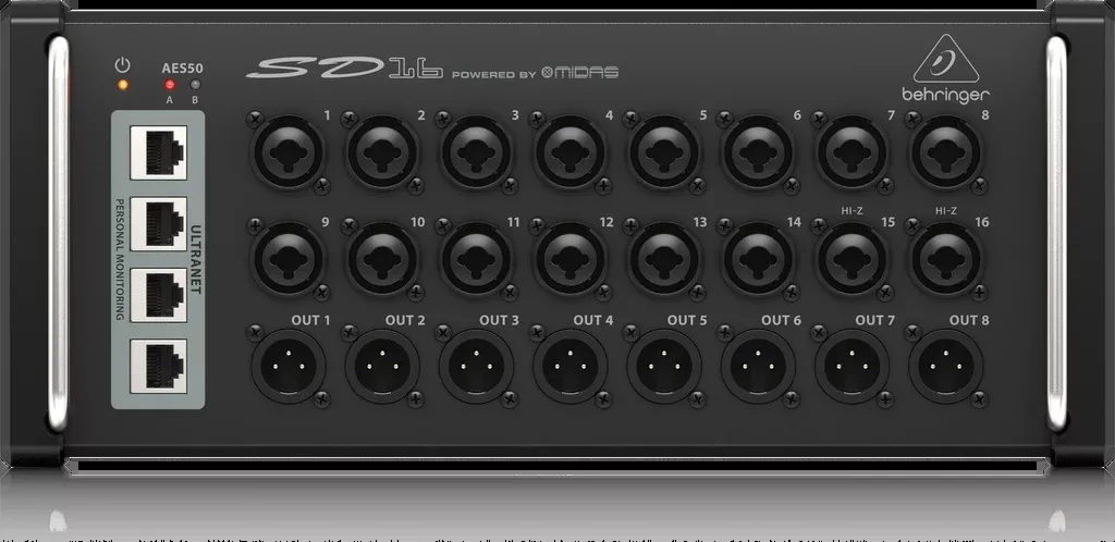 Behringer SD16 I/O Stage Box with 16 Remote-Controllable Midas Preamps