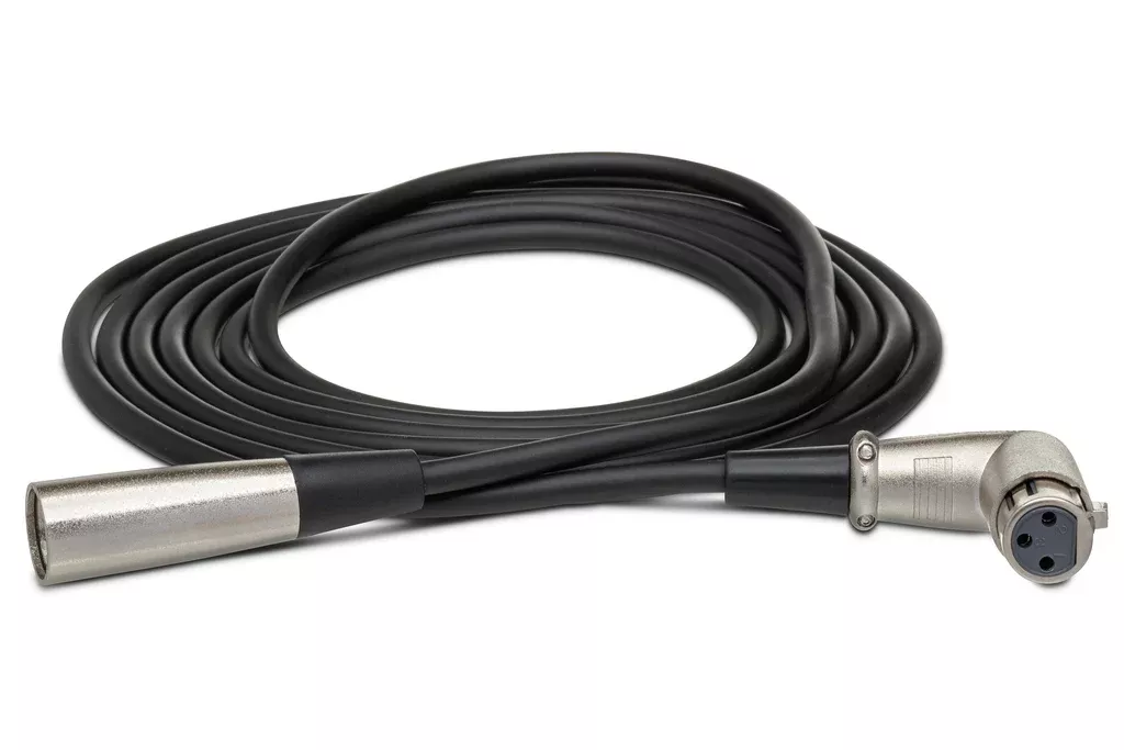 HOSA - Balanced Interconnect, Right-angle XLR3F to XLR3M, 25 ft