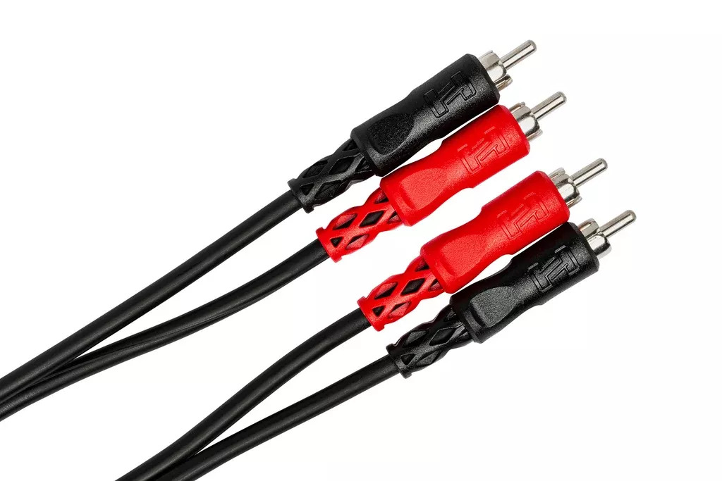 HOSA - Stereo Interconnect, Dual Right-angle RCA to Same, 1 m