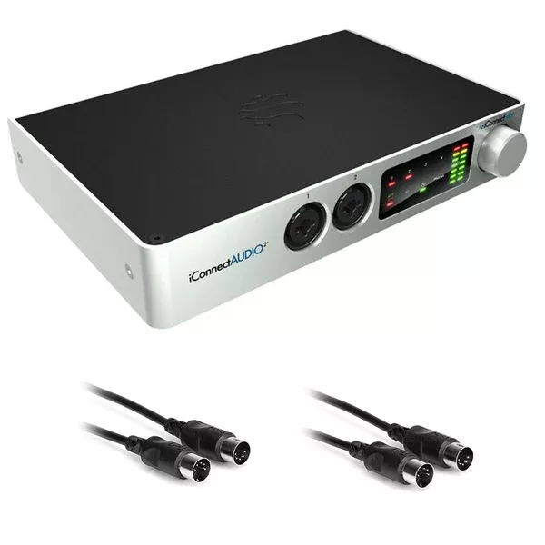 iConnectivity iConnectAudio 2+ USB/MIDI Audio Interface with 2x 10' MIDI Cable Bundle
