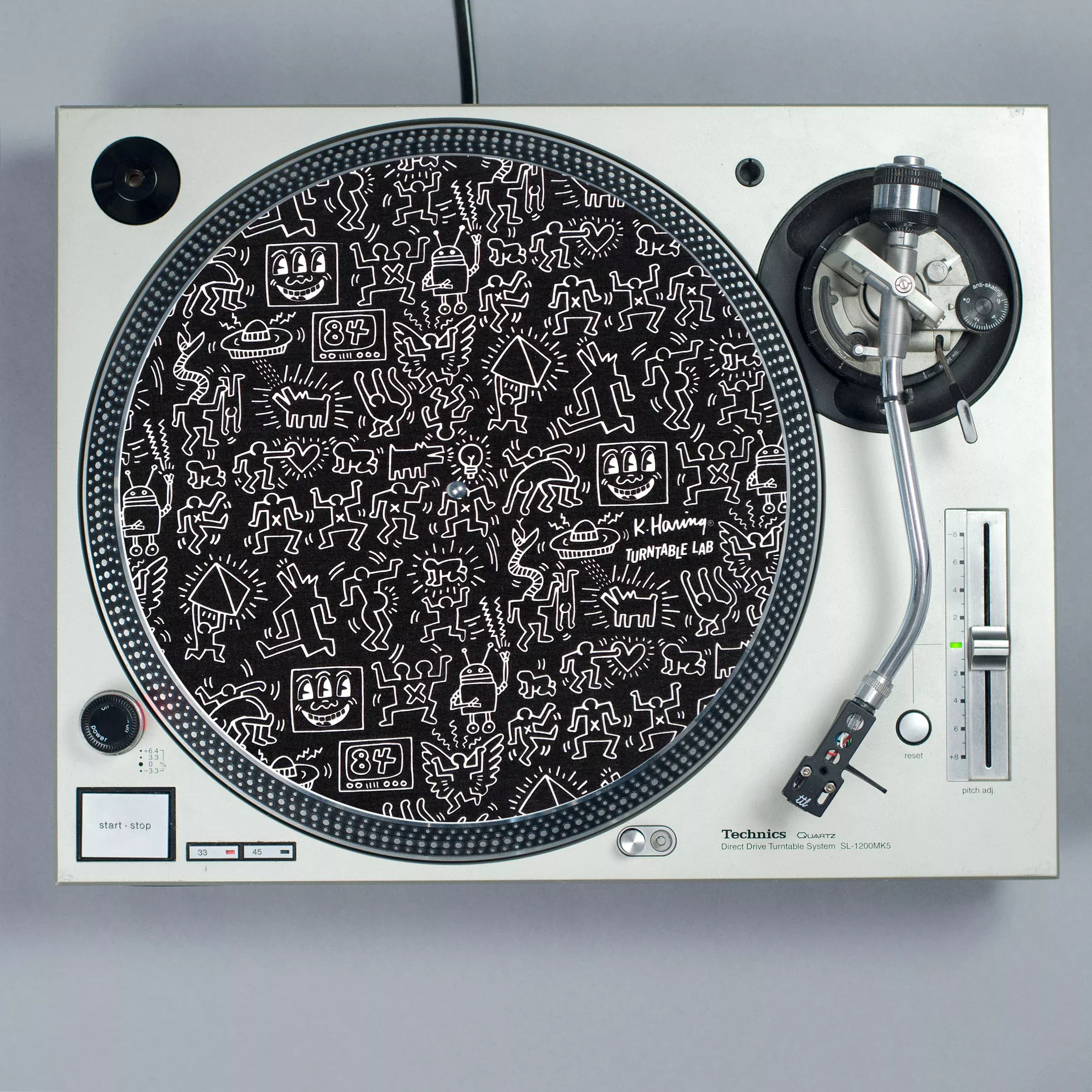 Keith Haring Pattern Record Mat - Black