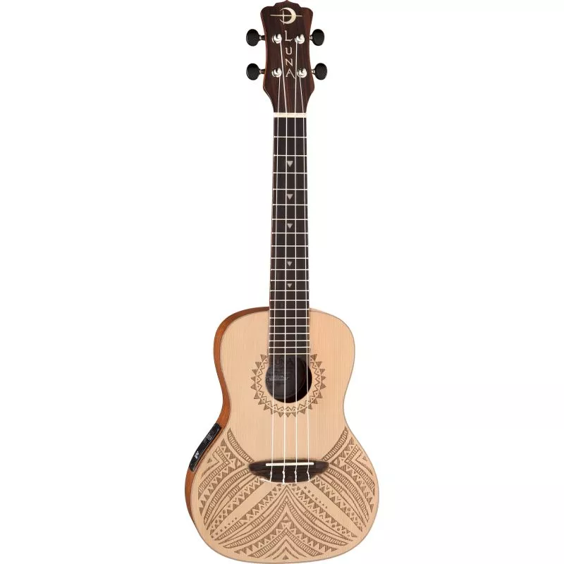 Luna Uke TAPA Solid Spruce Concert w/Preamp UKE TAPA SPR