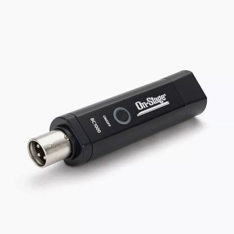 On-Stage BC1000, Bluetooth Receiver, Wirelessly Connects a Bluetooth Audio Source to a Mixer or Powered, A Charging Cable That Works with Any USB Port