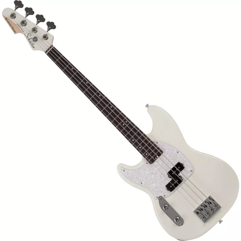 Schecter Banshee Left Handed Electric Bass Olympic White