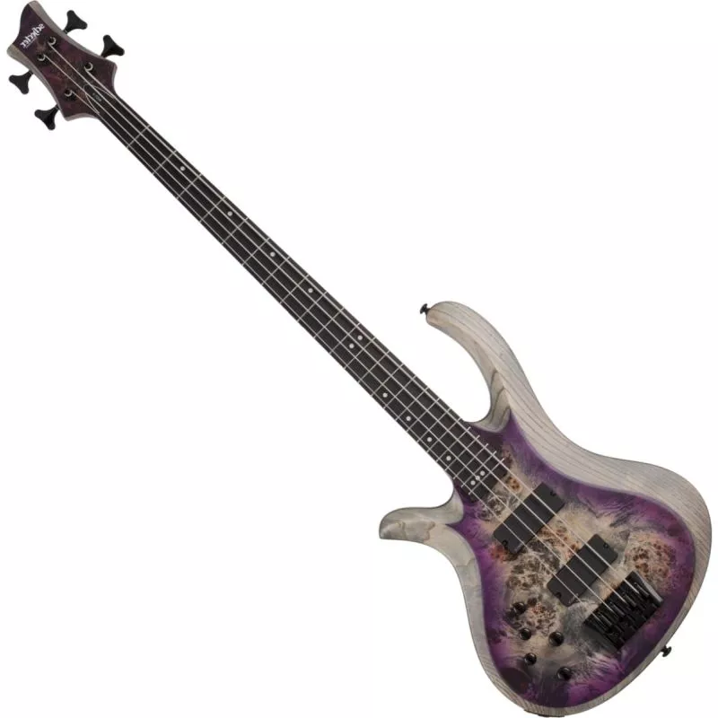 Schecter RIOT-4 Left Hand Electric Bass in Satin Aurora Burst