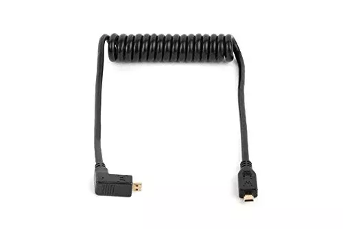 Wooden Camera - WC Coiled Right Angle Micro HDMI to Micro HDMI (12")