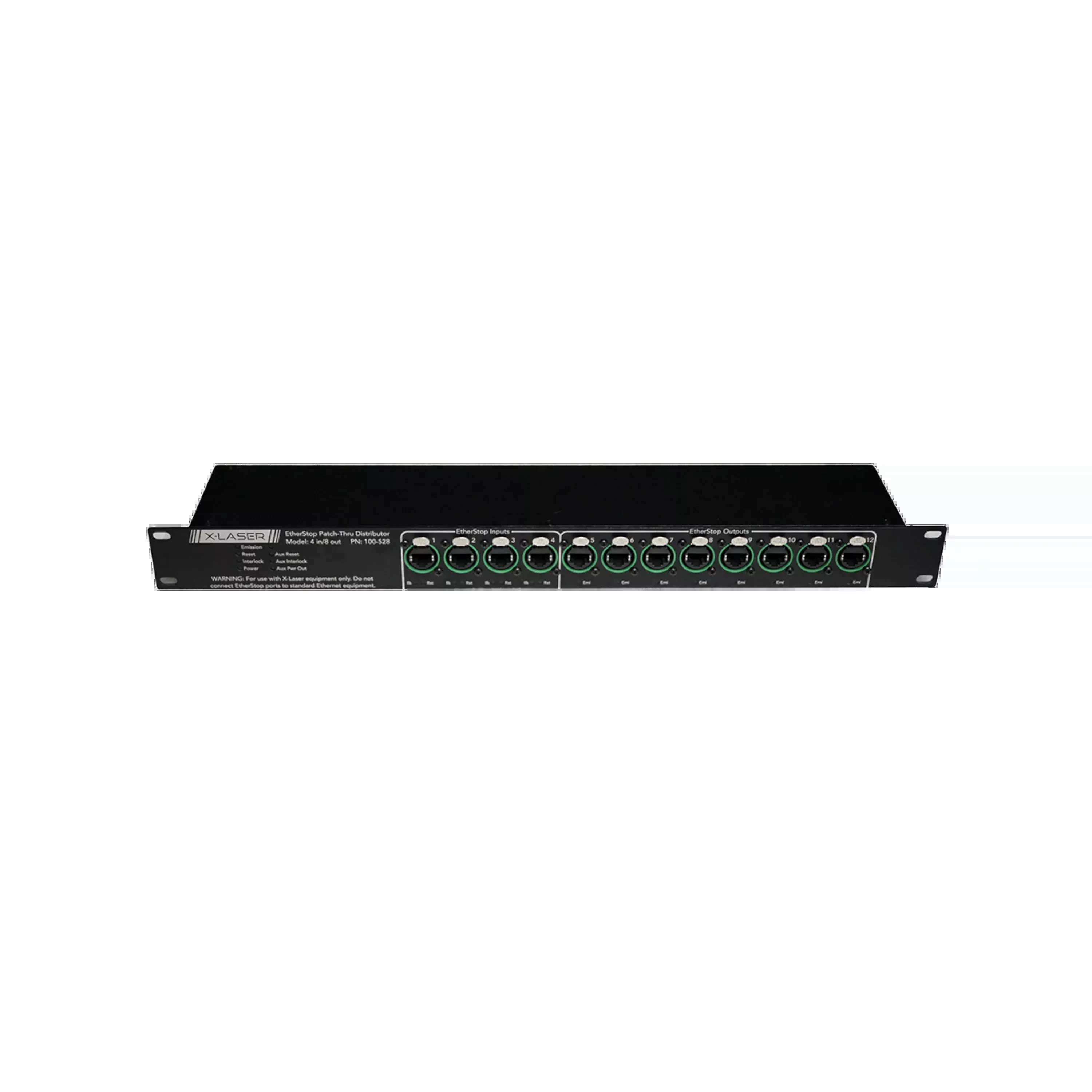 X-Laser Etherstop Patchthru 4IN 8OUT, Etherstop Patch System With 4 Input 8 Output